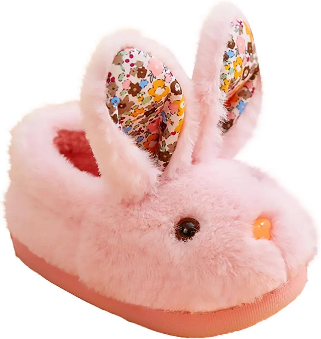 1-11.5 Years Girls Slippers Bunny Shape Flat Bottom Soft Warm Solid Lightweight Anti Slip Sock Slipper House Shoes