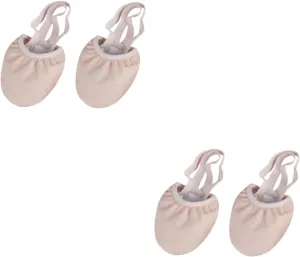 2 Pairs Elastic Band Half Sole Toe Shoes for Women Comfortable and Breathable Dance Shoes for Ballet Yoga Folk Modern Ballroom Jazz Dance Size 40