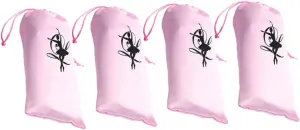 4pcs Satin Ballet Shoe Storage Bags Soft Drawstring Dance Shoe Pouches for Girls Convenient Organization for Practice Travel for Dance Studios and Schools