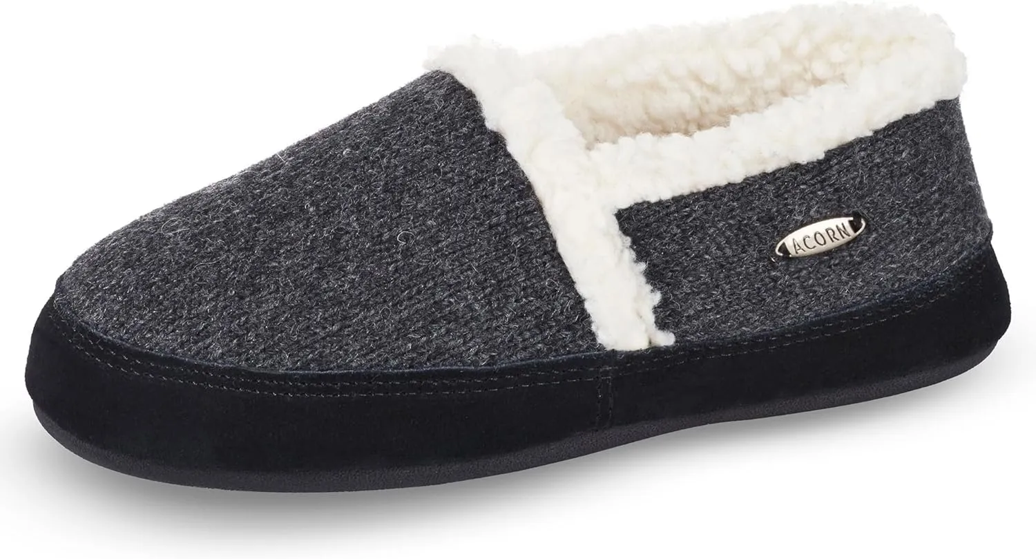 Acorn Women??s Moc Slippers with Comfortable Cloud-Like Feel, Soft and Cozy Uppers and Non-Slip Sole