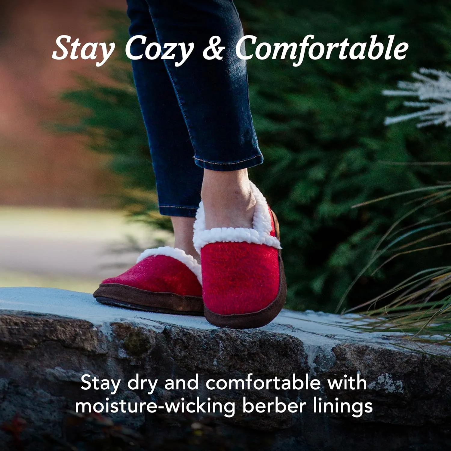 Acorn Women??s Moc Slippers with Comfortable Cloud-Like Feel, Soft and Cozy Uppers and Non-Slip Sole