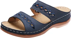 AMDBEL Platform Sandals Women Comfortable, Orthopedic Wedge Sandals for Women Summer Dressy 2024 Open Toe Ankle Strap Platform Sandals Casual Strappy Low Wedges Sandals