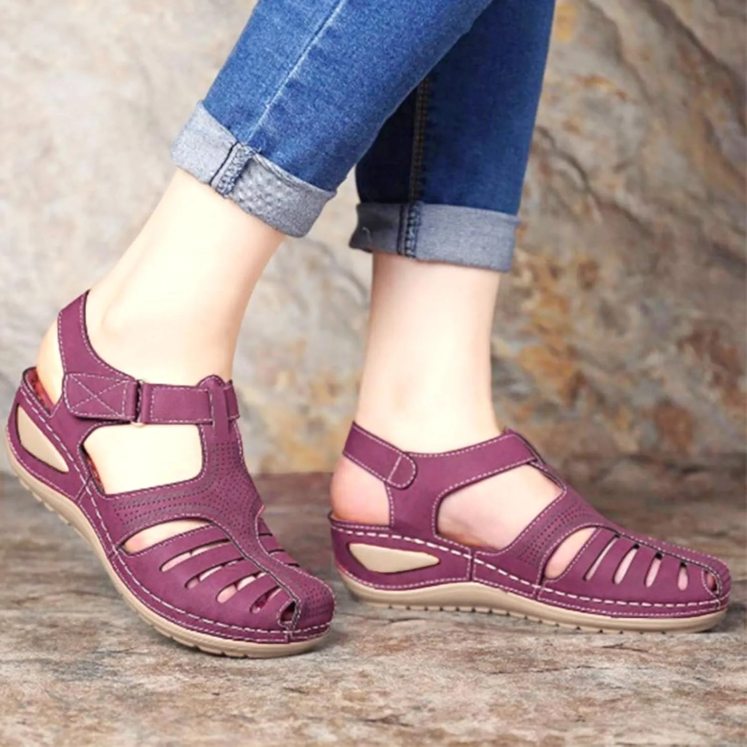 AMDBEL Summer Sandals for Women 2024, Sandals Women Wedge Orthopedic Platform Summer Sandals Trendy Comfortable Flip Flops