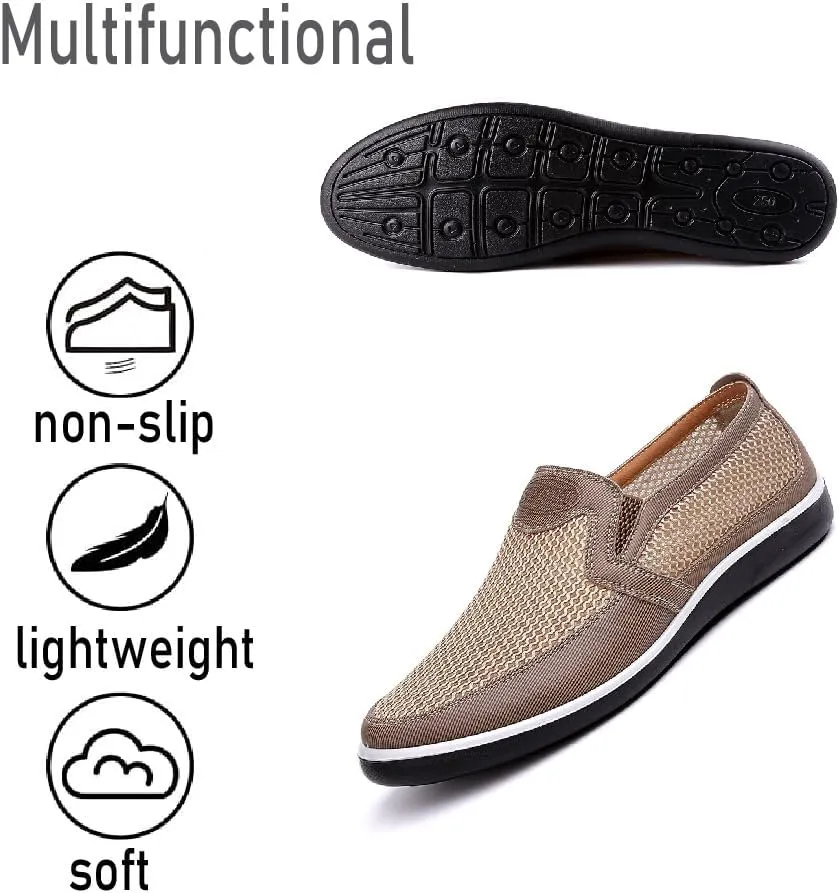 Asifn Mens Casual Mesh Loafers Summer Breathable Walking Shoes Comfortable Lightweight Driving Shoes Travelling Fashion Shoes