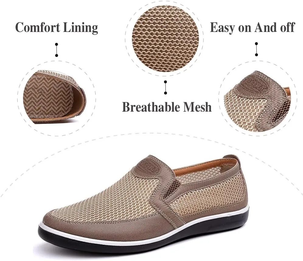 Asifn Mens Casual Mesh Loafers Summer Breathable Walking Shoes Comfortable Lightweight Driving Shoes Travelling Fashion Shoes