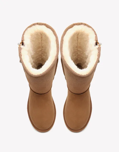 Australian Shepherd UGG Boots Australia Premium Double Face Sheepskin Tall Side Zip