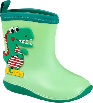 Baby Kids Easy On Rain Boots For Toddler Little Kid Dinosaur Print Rainboots Waterproof Non Slip Boys Rubber Boots