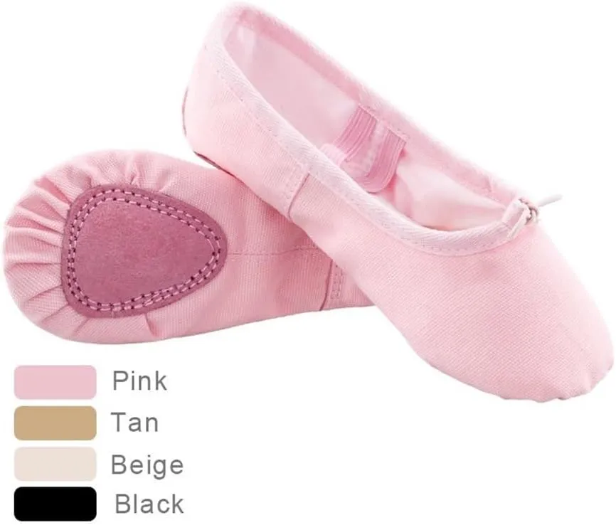 Ballet Shoes Canvas for Girls Dance Slippers Split Sole Gymnastics Yoga Dancing Shoes for Kids Ballerina(Black,31)