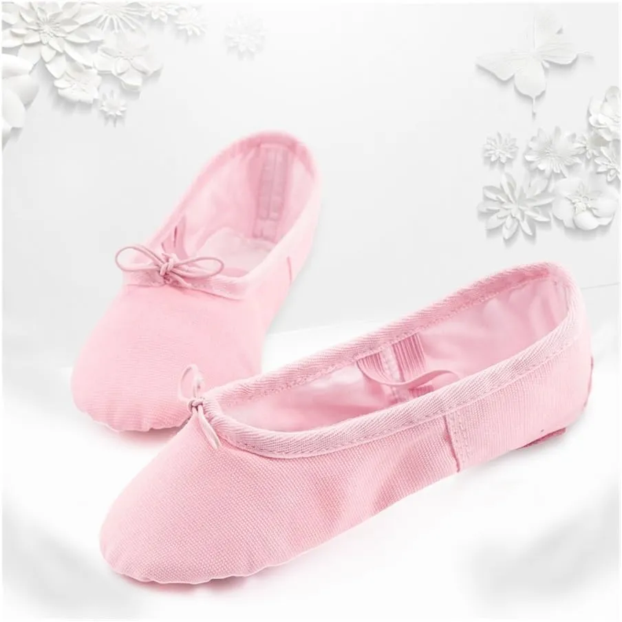Ballet Shoes Canvas for Girls Dance Slippers Split Sole Gymnastics Yoga Dancing Shoes for Kids Ballerina(Black,31)
