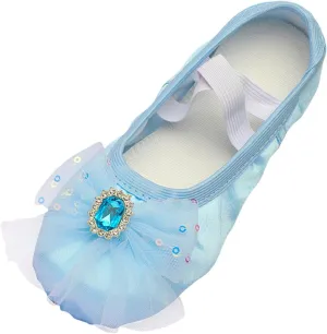 Ballet Shoes for Girls Elegant Floral Lace Dance Slippers Toddler Kids Indoor Yoga Dancing Practice Performance Shoes