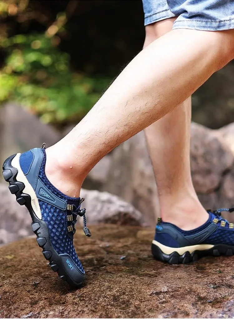 BaronHong Summer Men Casual Sneakers Breathable Mesh Shoes Mens Non-Slip Outdoor Hiking Shoes Mens Climbing Trekking Shoes