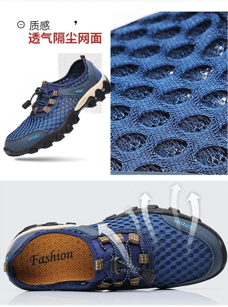 BaronHong Summer Men Casual Sneakers Breathable Mesh Shoes Mens Non-Slip Outdoor Hiking Shoes Mens Climbing Trekking Shoes