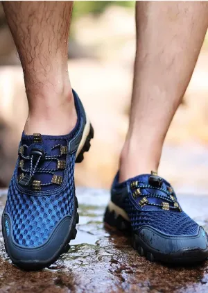 BaronHong Summer Men Casual Sneakers Breathable Mesh Shoes Mens Non-Slip Outdoor Hiking Shoes Mens Climbing Trekking Shoes