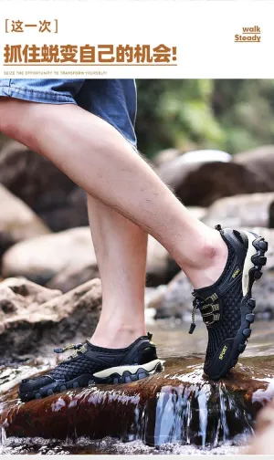 BaronHong Summer Men Casual Sneakers Breathable Mesh Shoes Mens Non-Slip Outdoor Hiking Shoes Mens Climbing Trekking Shoes