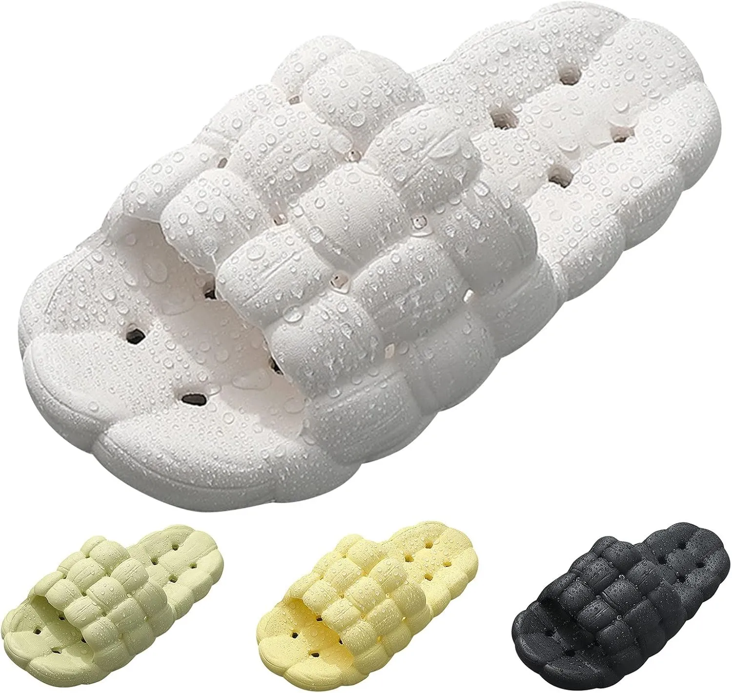 Bath Slippers Non Slip Indoor Home Bedroom Pool Slides Non Slip Summer Bathroom Indoor House Slippers with Drain Holes