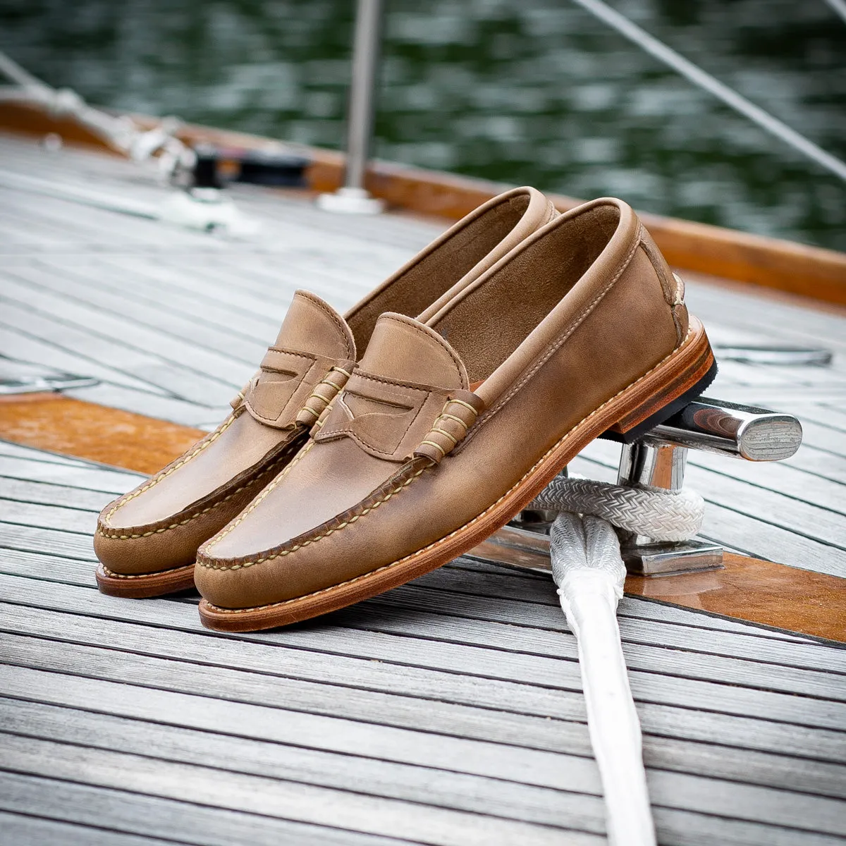 Beefroll Penny Loafers - Natural