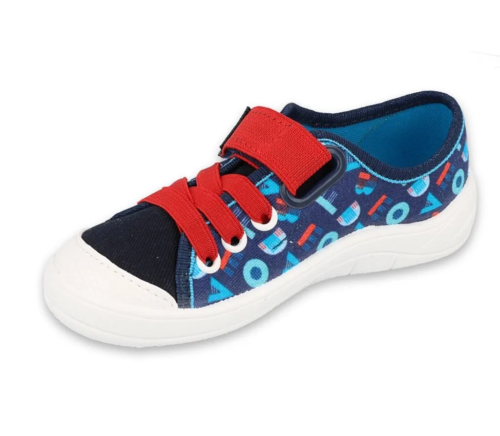 Befado Dark Blue Sneakers with Multicolor Pattern | 251X173