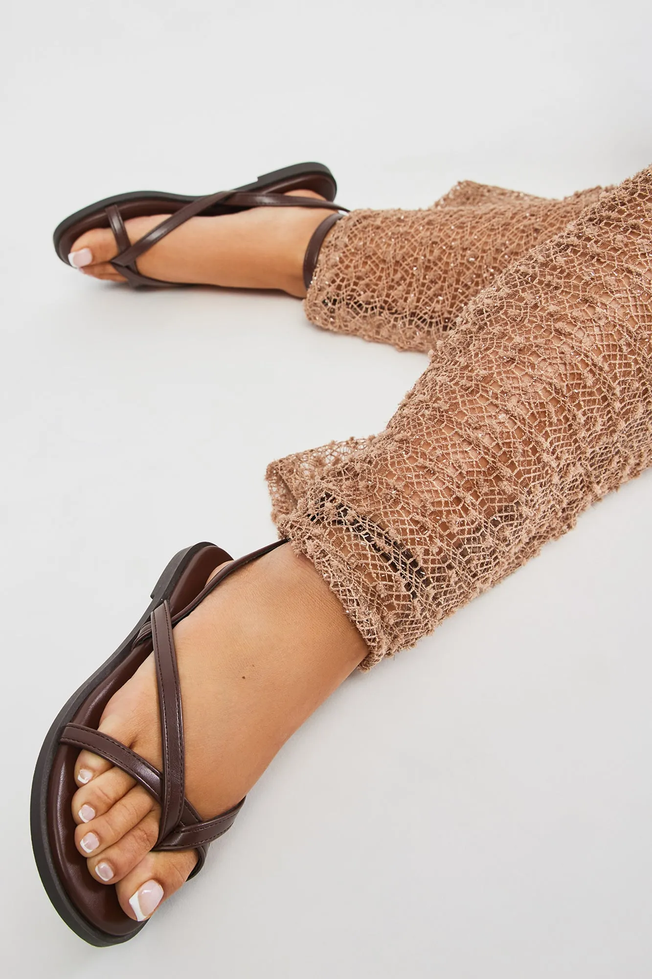 Bella Flat Sandals - Brown