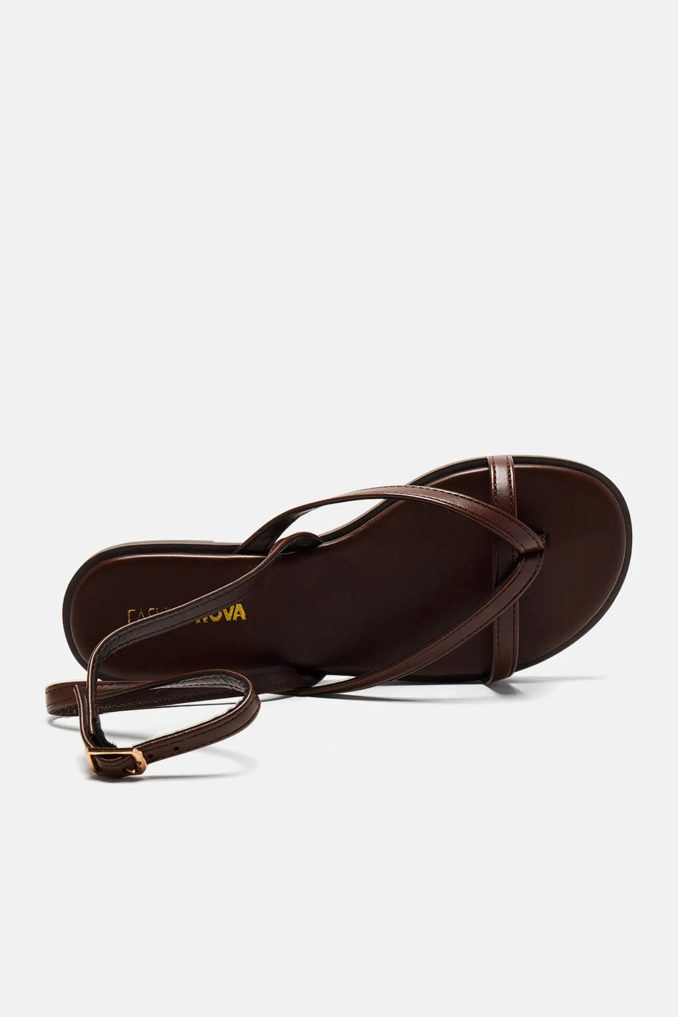 Bella Flat Sandals - Brown