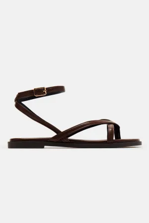 Bella Flat Sandals - Brown