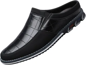 BIGSIZE Men's Stylish Slip-On Loafers - Two Tone Brown & Black Design, Comfortable Casual Shoes for Office & Casual Attire, Durable Rubber Sole, All-Season Versatility, Office Shoes