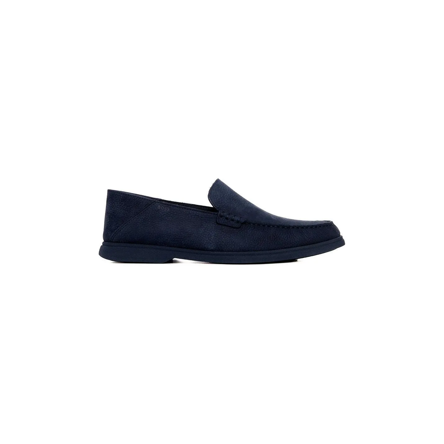 BOSS NUBUCK MOCCASINS WITH EMBOSSED LOGO AND APRON TOE