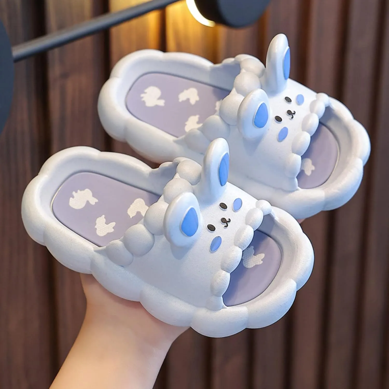 Boys Girls Cartoon Cloud Slippers Toddlers Cute Open Toe Shower Sandals Anti Slip Home Bathing Beach Pool Shoes