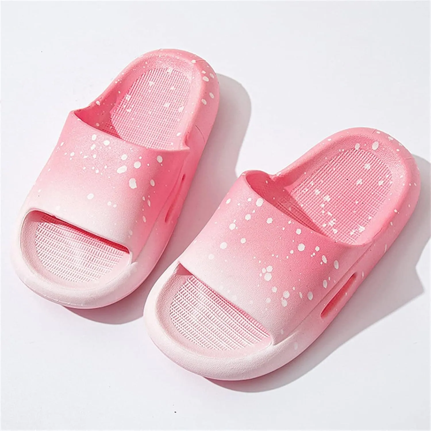 Boys Girls Shower Slides Open Toe Soft Sole Anti-Slip Snowflake Gradient House Shoes 2025 Summer Trendy Slippers