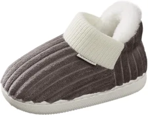Boy's Girl's Winter House Slippers Kids Indoor Outdoor Warm Plush Cotton Slippers Boots Anti-Slip Bedroom Shoes