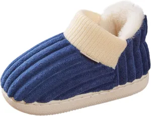 Boy's Girl's Winter House Slippers Kids Indoor Outdoor Warm Plush Cotton Slippers Boots Anti-Slip Bedroom Shoes
