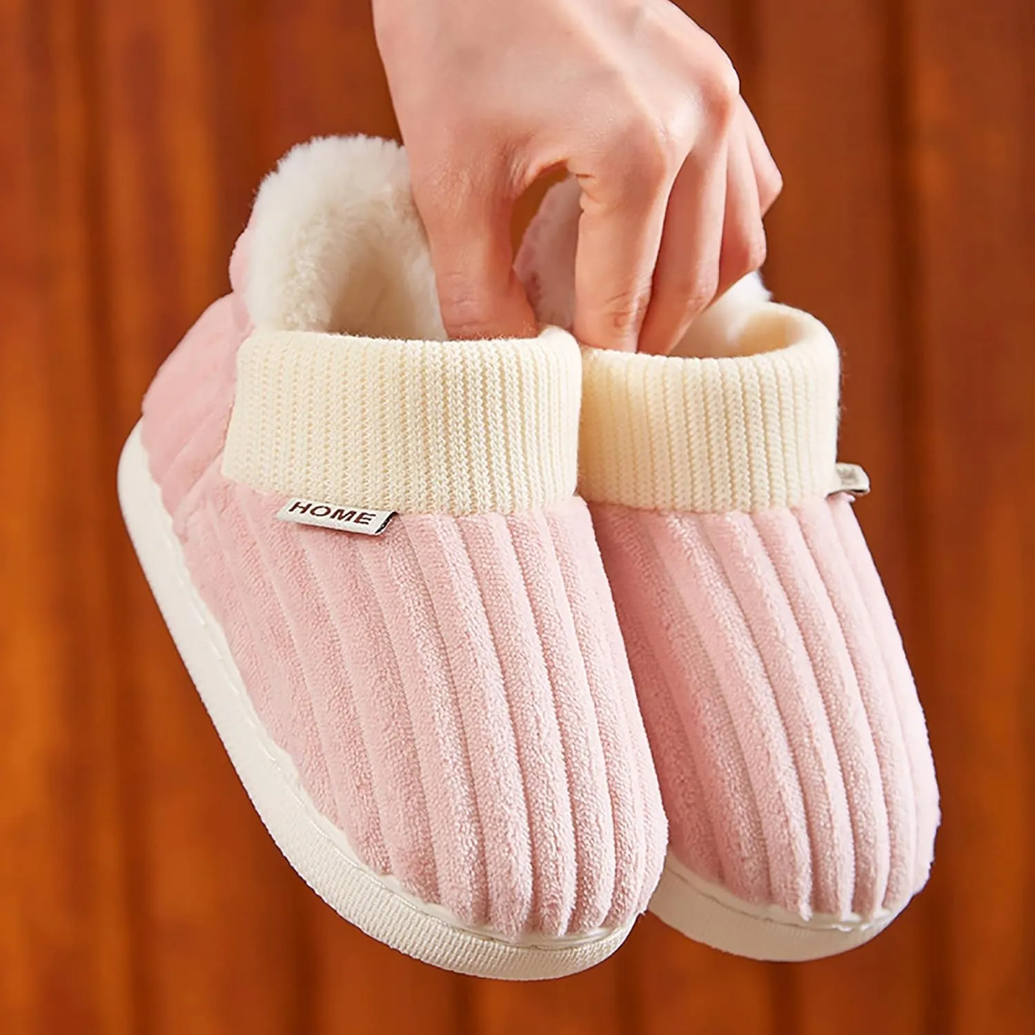 Boy's Girl's Winter House Slippers Kids Indoor Outdoor Warm Plush Cotton Slippers Boots Anti-Slip Bedroom Shoes