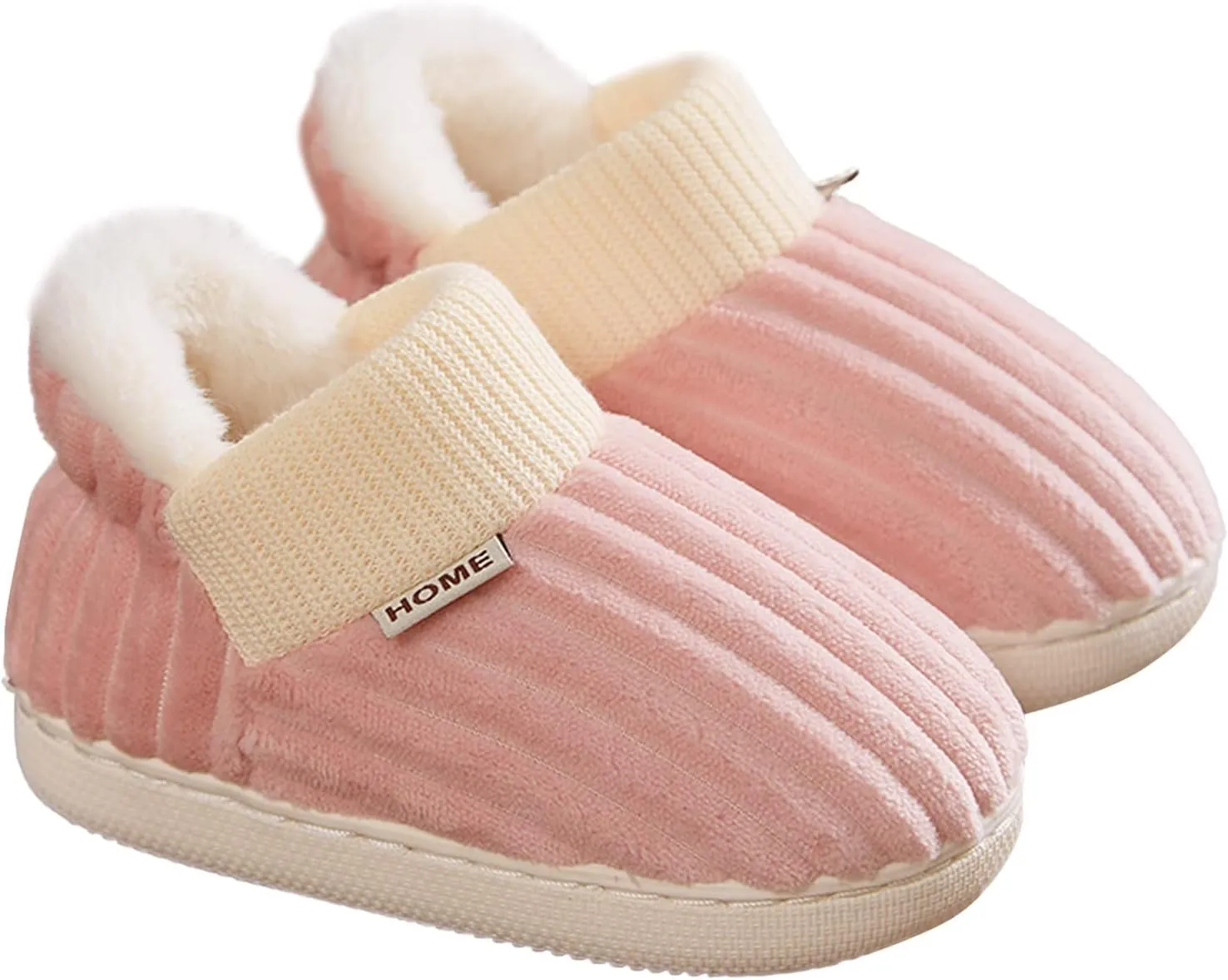 Boy's Girl's Winter House Slippers Kids Indoor Outdoor Warm Plush Cotton Slippers Boots Anti-Slip Bedroom Shoes