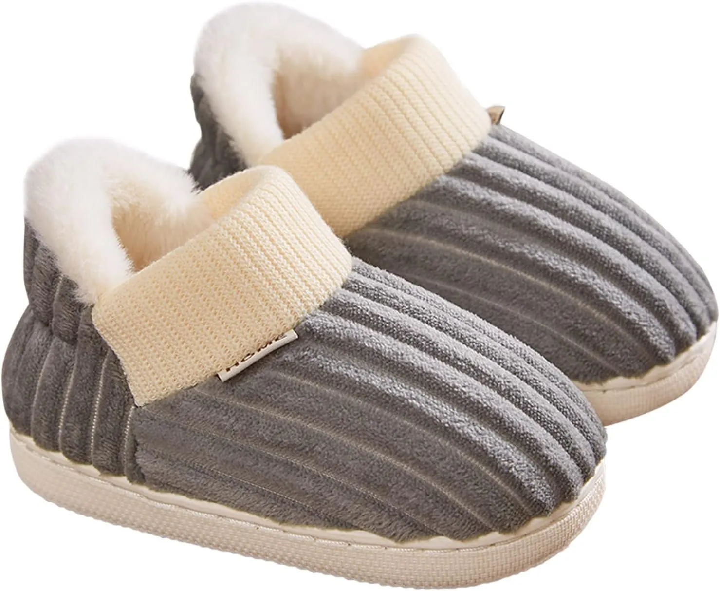 Boy's Girl's Winter House Slippers Kids Indoor Outdoor Warm Plush Cotton Slippers Boots Anti-Slip Bedroom Shoes