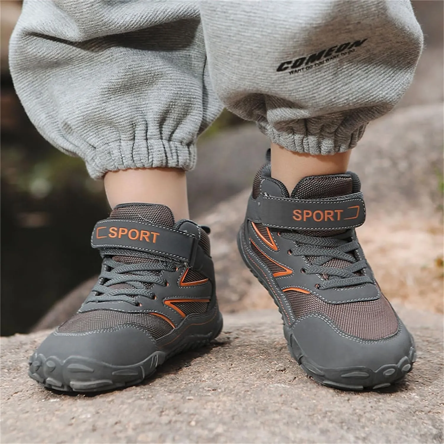 Boys Hiking Boots Outdoor High Top Boys Girls Outdoor Walking Climbing Sneaker Comfortable Adventure Trekking Shoes