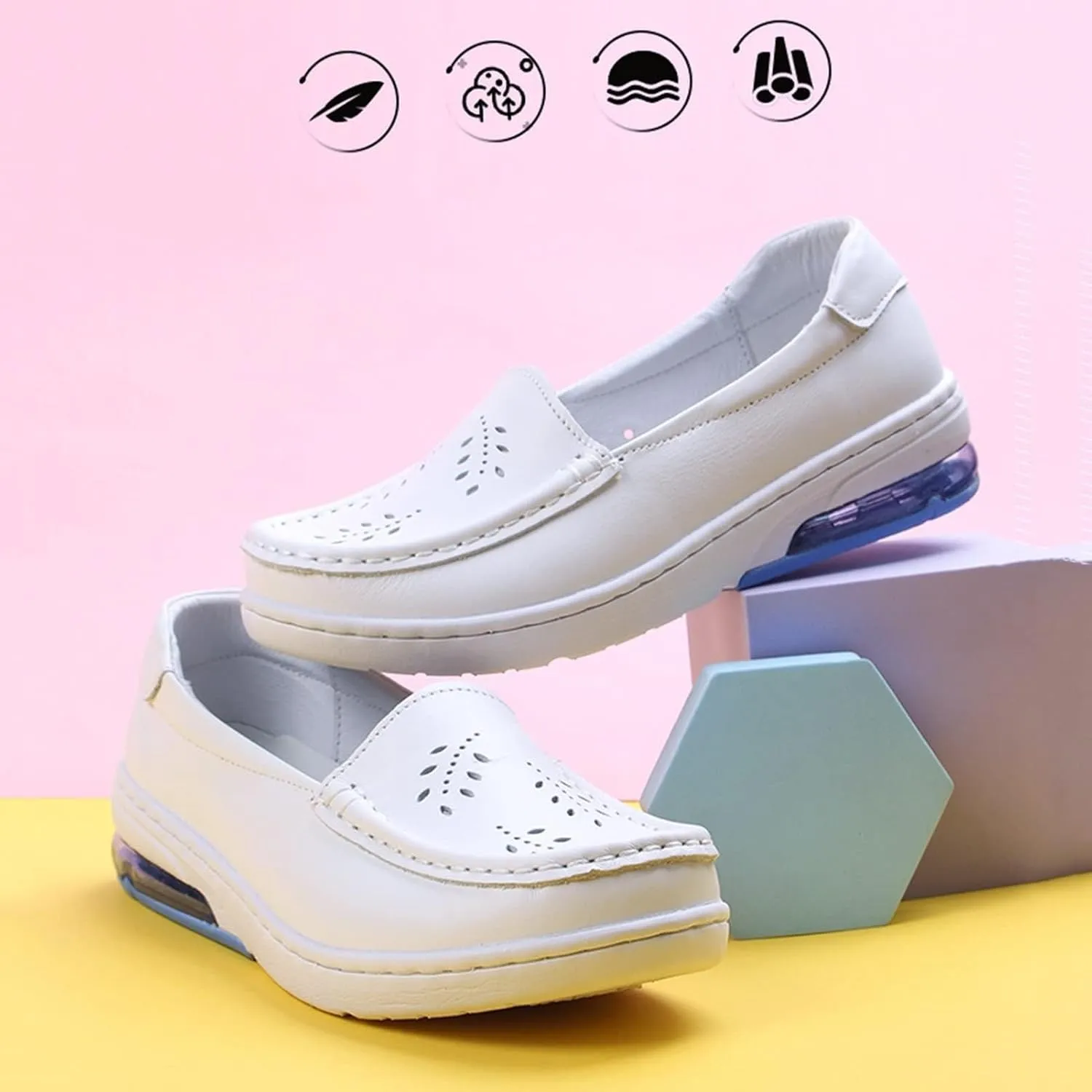 Bunions Nursing Shoes for Women with Arch Support,Breathable Mesh Orthopedic Nurse Shoes,Comfortable Slip Resistant Work Shoes for Women Food Service