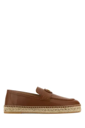 Caramel leather VLogo espadrilles