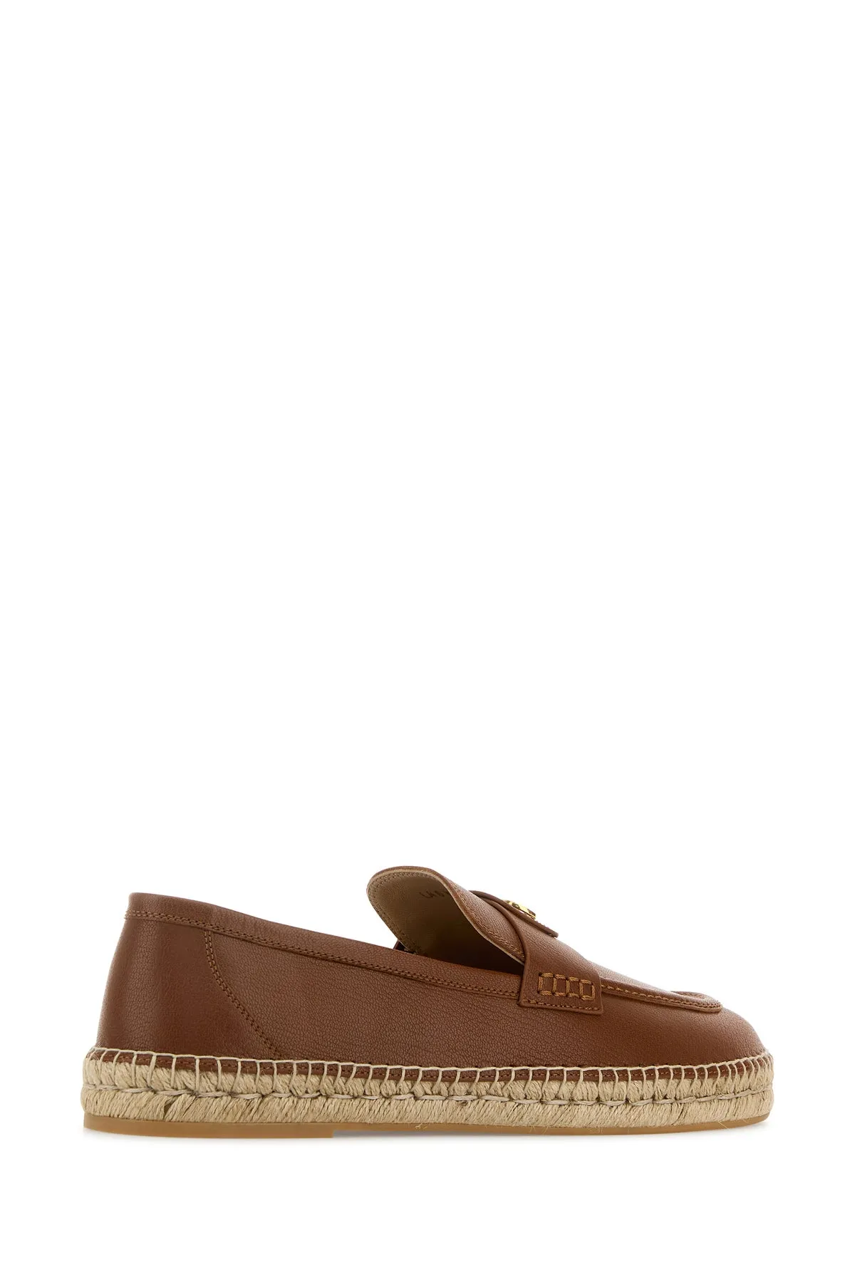 Caramel leather VLogo espadrilles