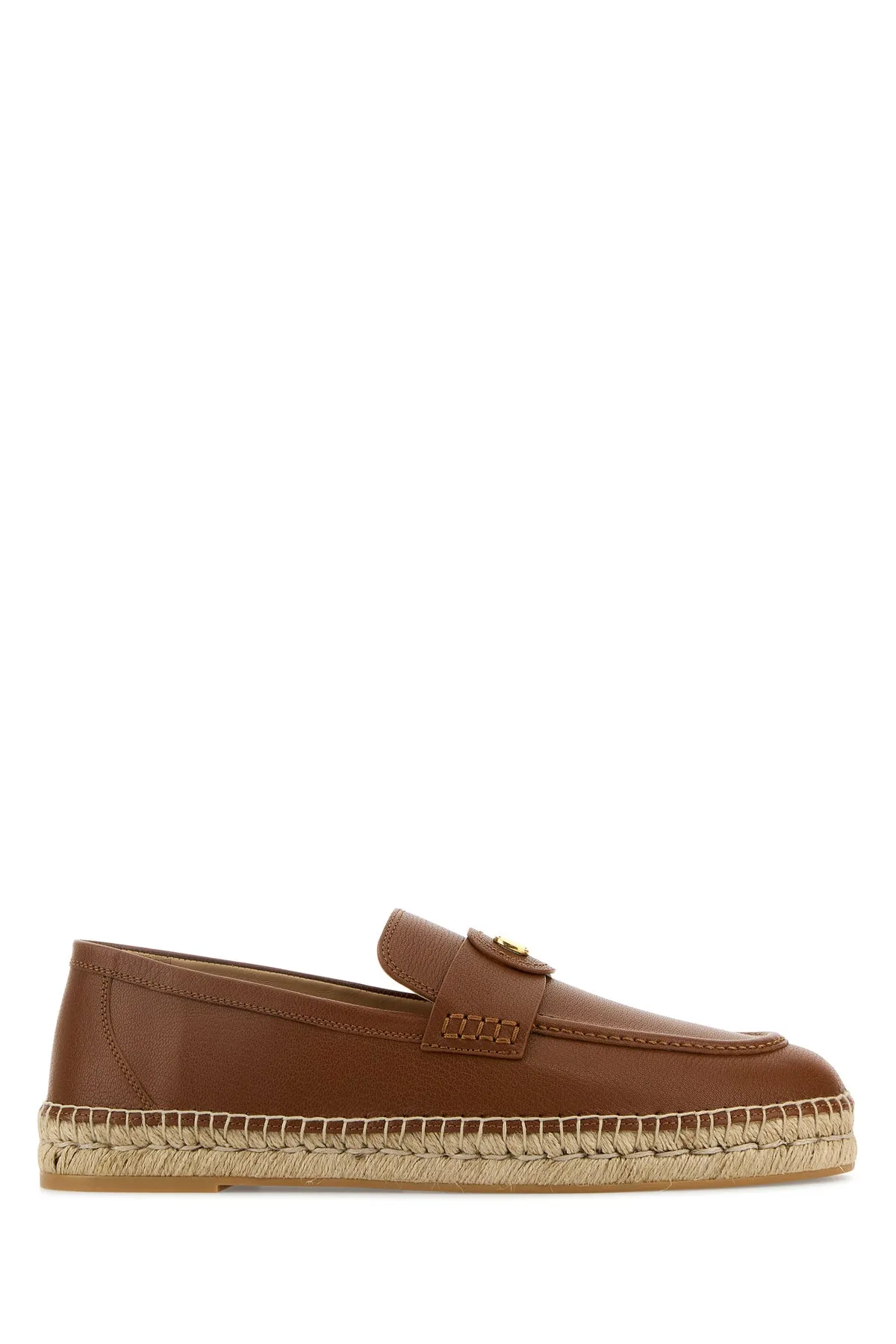 Caramel leather VLogo espadrilles
