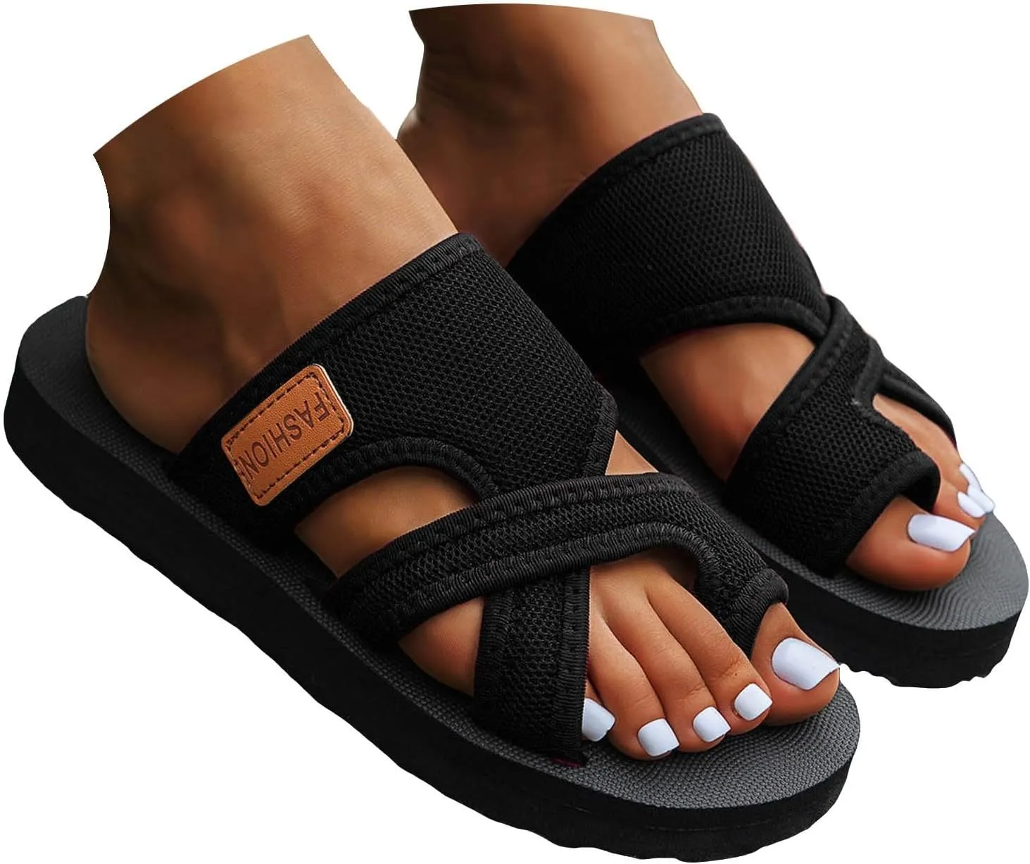 Cathale Mesh Slide Sandals for Women Hollow Mesh Slide Sandals Comfortable Orthopedic Arch Support Mesh Sandals for Women