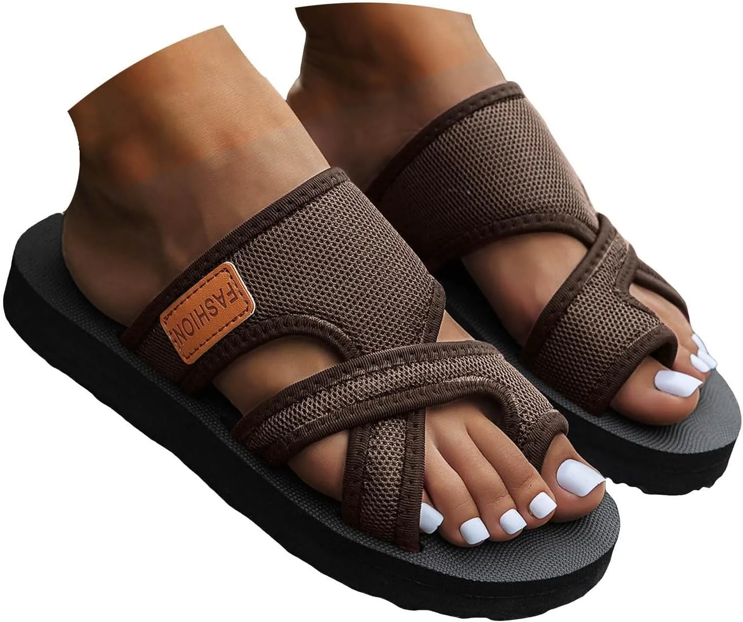 Cathale Mesh Slide Sandals for Women Hollow Mesh Slide Sandals Comfortable Orthopedic Arch Support Mesh Sandals for Women