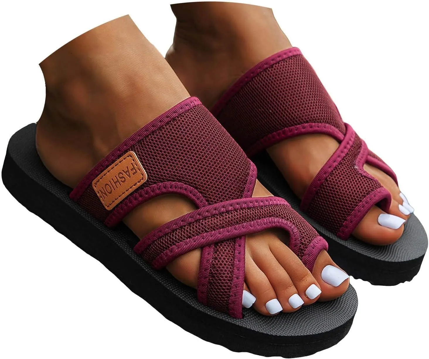 Cathale Mesh Slide Sandals for Women Hollow Mesh Slide Sandals Comfortable Orthopedic Arch Support Mesh Sandals for Women