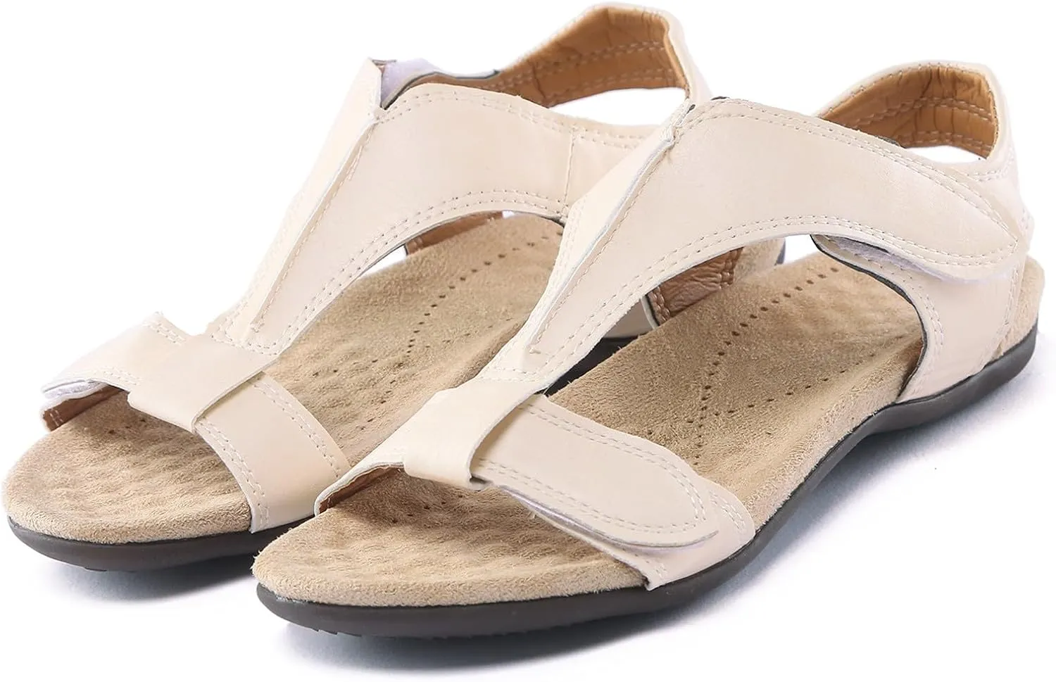 Cathalem Orthopedic Sandals for Women 2024 Comfy Orthotic Sandals Womens Arch Support Flat Sandals Flat Casual Beach Sandals