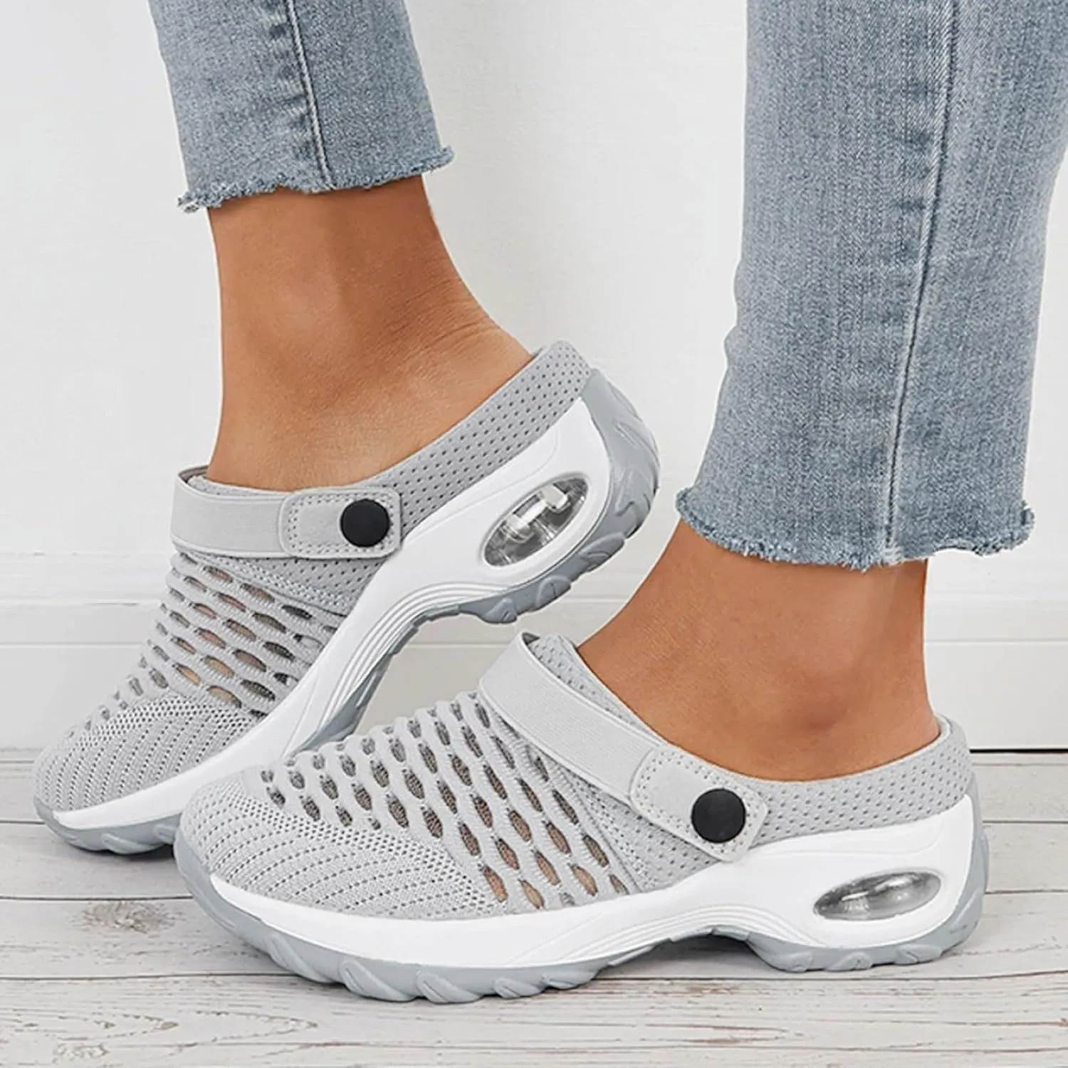 Cathalem Orthopedic Shoes for Women, Air Cushion Slip on Walking Stretch Shoes for Women Wide Width Arch Support