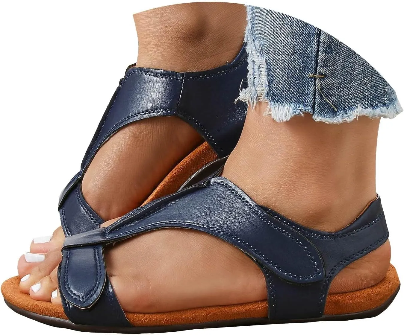Cathalem Sandals for Women 2024 Arch Support Flat Sandals Comfy Orthotic Sandals Womens Flat Arch Casual Beach Sandals
