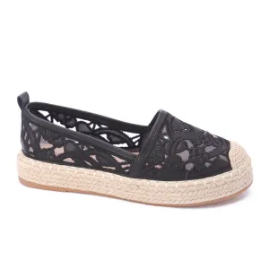 Celestia Lace Espadrille - Black