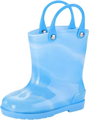 Children Rain Boots Colourful Bowknot Waterproof Kids Rain Boots Boys Girls Infant Rubber Rainboots with Handle