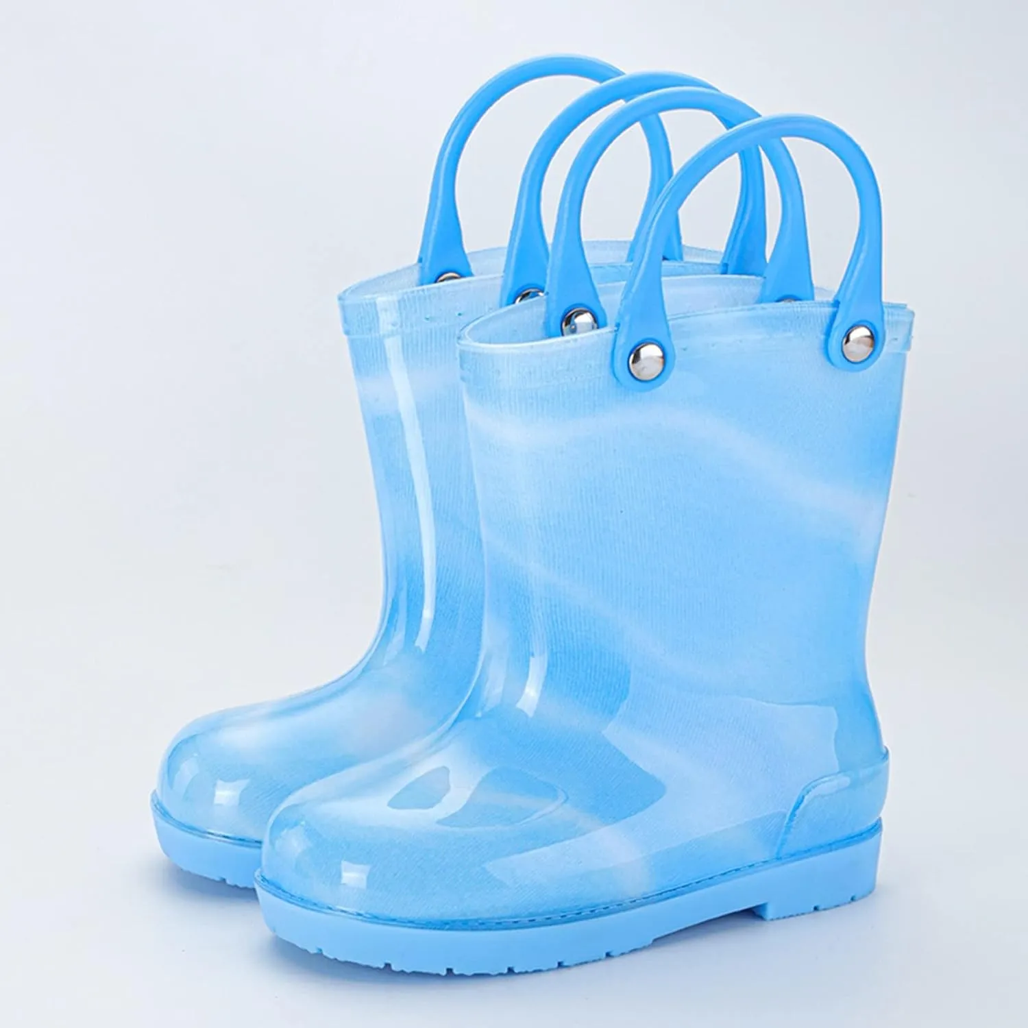 Children Rain Boots Colourful Bowknot Waterproof Kids Rain Boots Boys Girls Infant Rubber Rainboots with Handle