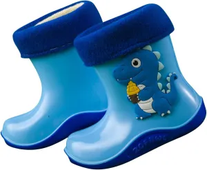 Children's Dinosaurs Print Rain Boots Non Slip Children Water Shoes Toddler Cold Weather Shoes Toddler Mud Boots