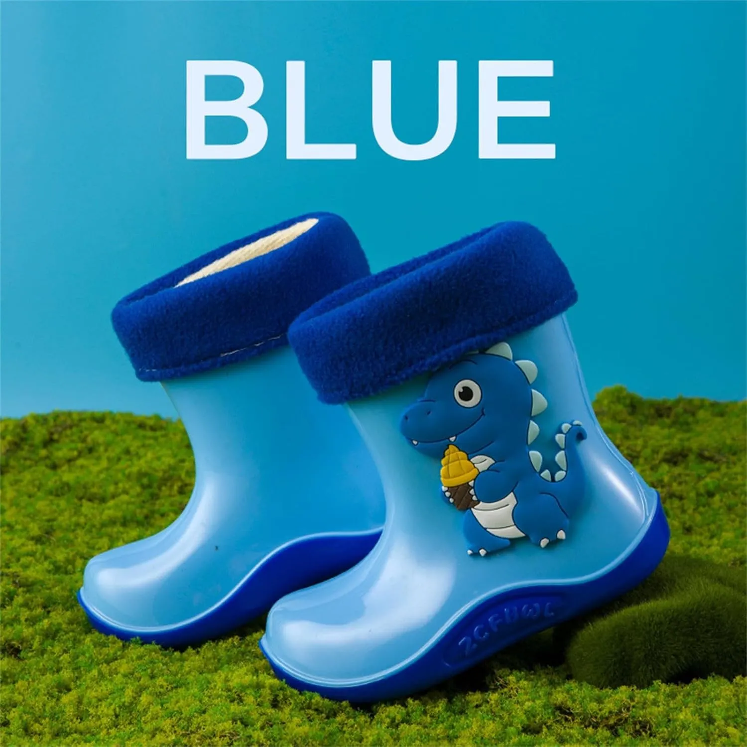 Children's Dinosaurs Print Rain Boots Non Slip Children Water Shoes Toddler Cold Weather Shoes Toddler Mud Boots