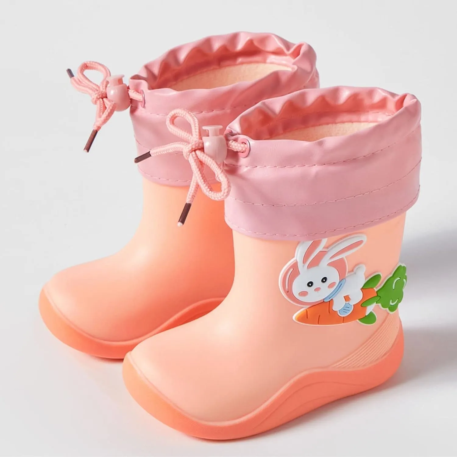 Children's Rain Shoes Boys Girls Water Shoes Baby Rain Boots Lightweight Warm Water Boots with Adjustable Buckle Baby